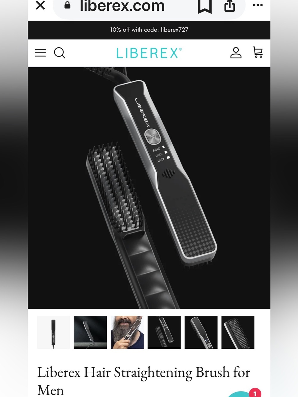 Liberex Black Beard Straightening Brush - Men's Grooming Tool